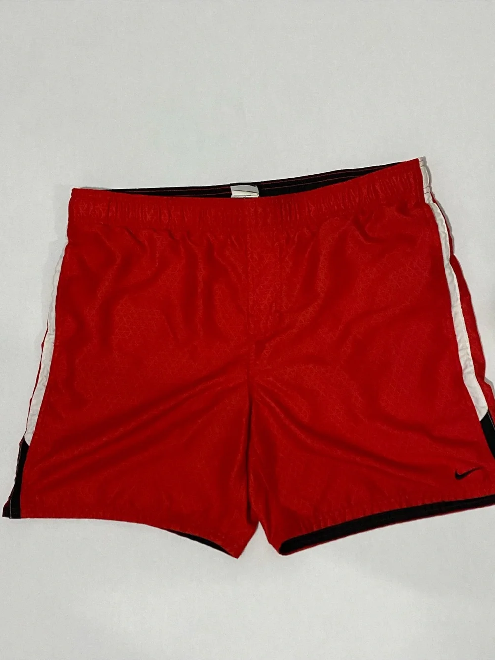 Nike Mens Shorts Red  with White Stripe and Black Trim / NiKe Mens Swimwear